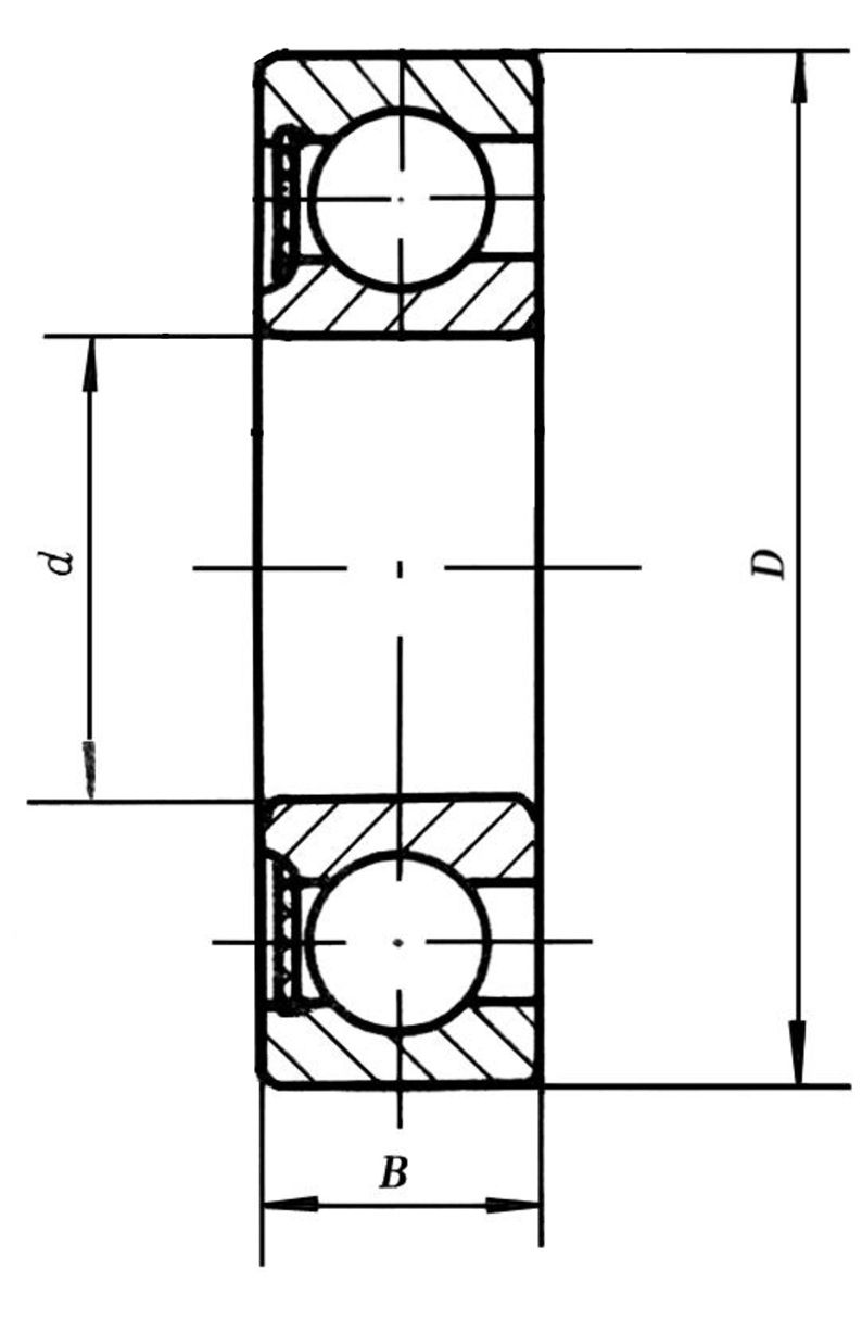 6205-rs/c3--深沟球轴承-60000-rs(160000)一面带骨架式橡胶密封圈